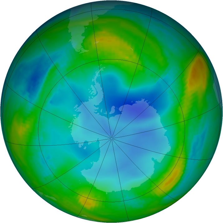 Antarctic ozone map for 18 July 1987